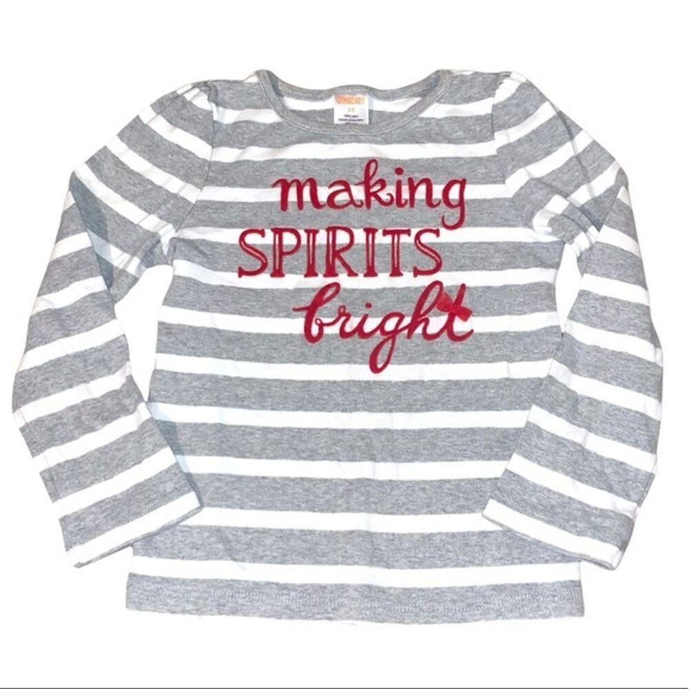 Christmas Holiday Girls 5T Red Making Spirits Bright Long Sleeve Tee Gymboree